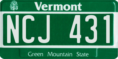 VT license plate NCJ431