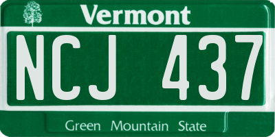 VT license plate NCJ437