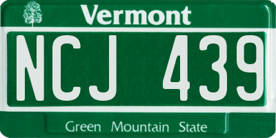 VT license plate NCJ439