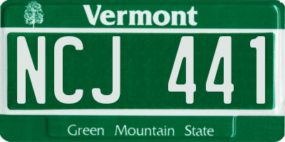 VT license plate NCJ441