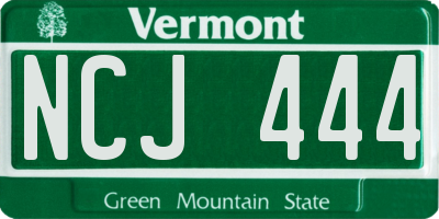 VT license plate NCJ444