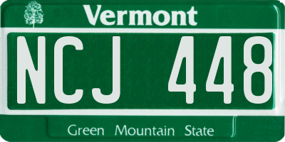 VT license plate NCJ448