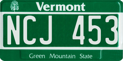 VT license plate NCJ453