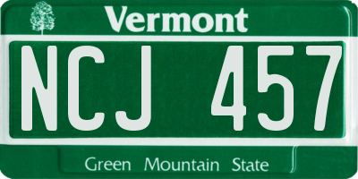 VT license plate NCJ457