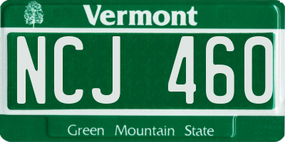 VT license plate NCJ460