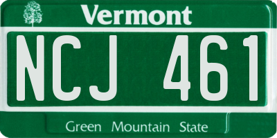 VT license plate NCJ461
