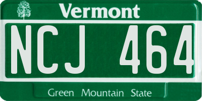 VT license plate NCJ464