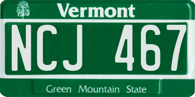 VT license plate NCJ467