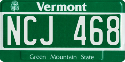VT license plate NCJ468