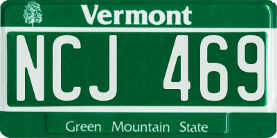 VT license plate NCJ469
