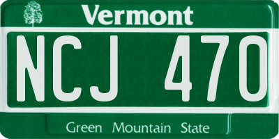 VT license plate NCJ470