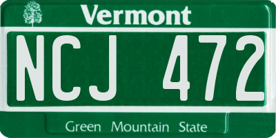VT license plate NCJ472
