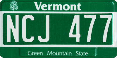 VT license plate NCJ477