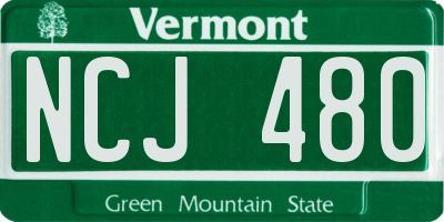 VT license plate NCJ480