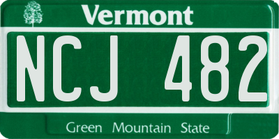 VT license plate NCJ482