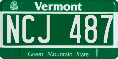 VT license plate NCJ487