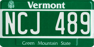 VT license plate NCJ489