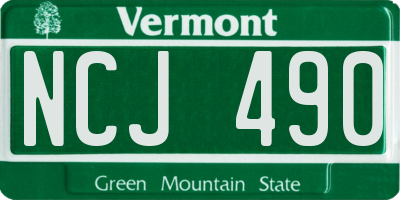VT license plate NCJ490