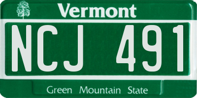VT license plate NCJ491