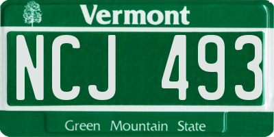 VT license plate NCJ493