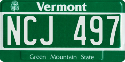 VT license plate NCJ497