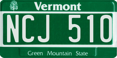VT license plate NCJ510