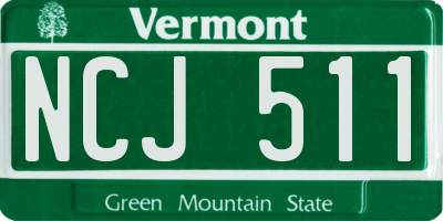 VT license plate NCJ511