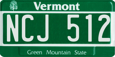 VT license plate NCJ512