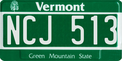 VT license plate NCJ513