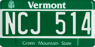 VT license plate NCJ514