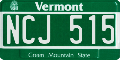 VT license plate NCJ515