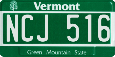 VT license plate NCJ516