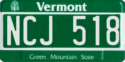 VT license plate NCJ518