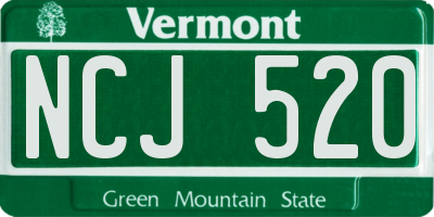 VT license plate NCJ520