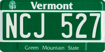 VT license plate NCJ527