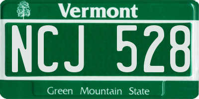 VT license plate NCJ528