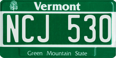 VT license plate NCJ530