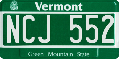 VT license plate NCJ552