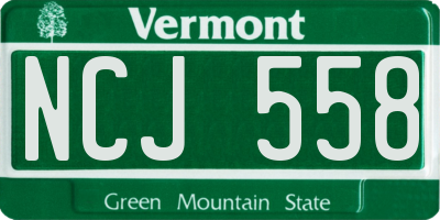 VT license plate NCJ558