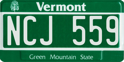 VT license plate NCJ559