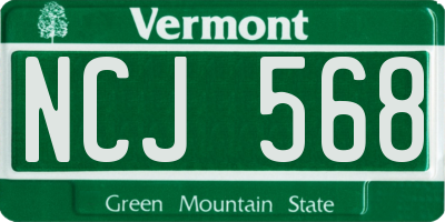 VT license plate NCJ568