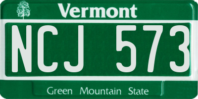 VT license plate NCJ573