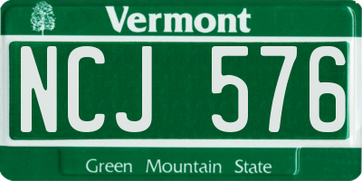 VT license plate NCJ576