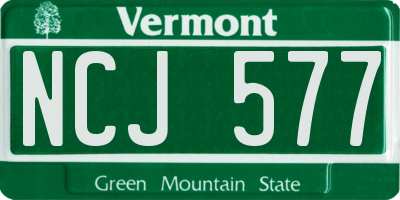 VT license plate NCJ577