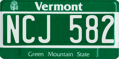 VT license plate NCJ582