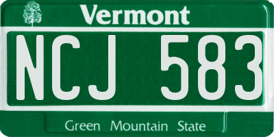 VT license plate NCJ583