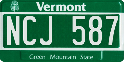 VT license plate NCJ587