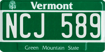 VT license plate NCJ589