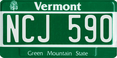 VT license plate NCJ590