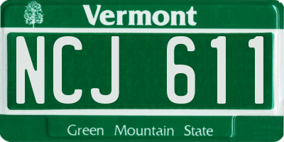 VT license plate NCJ611